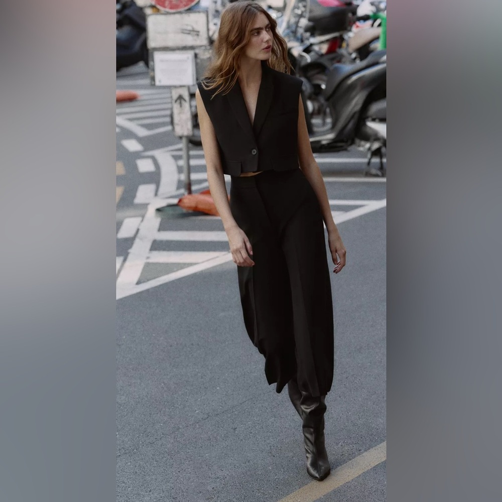 ZARA HIGH-WAISTED CULOTTE PANTS